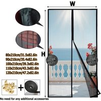 Stripe Magnetic Door Curtain - Self-Closing No-Drill,Heavy-Duty Mosquito Proof, Sunshine Friendly, Indoor/Outdoor for Home Decor