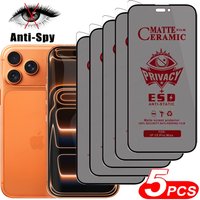 5Pcs Matte Privacy Screen Protector For iPhone 17 16 15 14 13 12 11 Pro Max XR XS Plus Mini Air 17e 16e Anti-Spy Ceramic Film