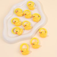 10Pcs Children Cartoon Hair Tie Cute Yellow Duck Hair Bands Baby Girls Mini Hair Rope High-elasticity Rubber Band Accessories