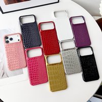Advanced Solid Color Glossy Crocodile Skin Pattern Shockproof Protective Phone Cover Case for iPhone 17 16 15 14 Pro Max 17Air
