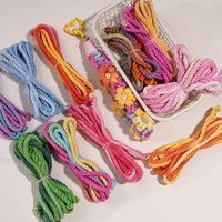 3m/Lot 3.5mm Round Soft 3 Strands Twisted Rope Cotton Rope for DIY Keychain Phone Chain Handicraft Accessories Materials
