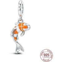925 Sterling Silver Lucky Charms Golden Koi Pendant Fit Bracelet Diy For Women Elegant Fashion Jewelry Graduation Souvenir Gifts