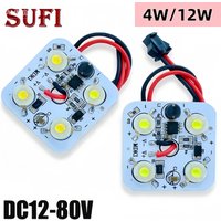 DC12-80V High Power Light Beads 4W 12W Aluminum Base Plate With Wire Light Source White Red Green Blue LED Chip For DIY Lighting