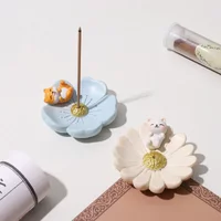 Resin Cherry blossom Sakura Animal Incense Stick Burner Ash Catcher Incense Holder Aromatherapy Plate Incense Burner