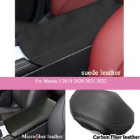 For Mazda 3 2019 2020 2021 2022 Suede Leather Car Armrest Box Protector Cover Central Control Interior Accessories