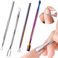 1pcs Stainless Steel Cuticle Pusher Dead Skin Push Remover For Pedicure UV Gel Polish Remover Cleaner Scraper Nail Care Tools
