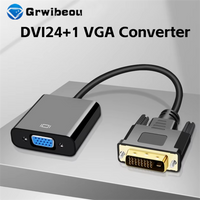 Full HD 1080P DVI to VGA Adapter DVI-D Male to VGA Female Adapter 24+1 25Pin to 15Pin Cable Converter for TV PC Computer Monitor