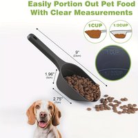 2-Pack Dog Food Scoop, Pet Food Scoop with Measurement Lines for 1/2 Cup and 1 Cup, Plastic Pet Food Scoop Suitable for Dogs