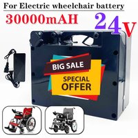 100% Original 24V 30000mAh 18650 Battery Pack for Medical Electric Wheelchair + 29.4V 2A Charger