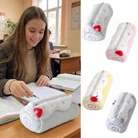 Durable Pen Bag Swiss Roll Blueberries/Strawberries/Cherries Pencil Case Large Capacity Stationery Storage Bag Students
