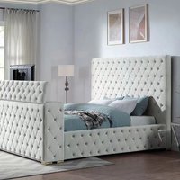 # High Quality Luxury Bedroom Furniture Large Comfortable Bed Storage Large Adult Room Wooden Frame Panel Style