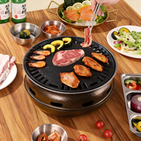 Quick-Start Korean Home Charcoal Grill: Smokeless, Non-Stick, Easy-Clean—Fits 5-8, Ideal for Fast, Cozy Family BBQ Feasts