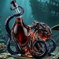 3D Oktopus-Flasche, Tiefsee-Deko-Flaschen, Nautische Kunst für Sammler, zur Präsentation von Wein-, Soda- und Likörflaschen