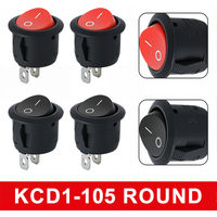 5/20pcs KCD1 Round Rocker Switch 2Pin ON-OFF 6A/250VAC 10A/125VAC SPST 23mm Car Push Button Switches