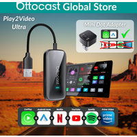 Ottocast Play2Video Ultra Mini Dot WiFi6 AI Box Carplay Adapter Android Auto Media Player YouTube Netflix Install Apps for Audi
