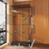 Bird Cage with Reinforced and Thickened Bars, Specially Designed for Large Parrots, Cockatiels, Lovebirds, Mynas, and Finches, Large Villa-Style Birdhouse