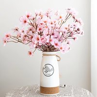 40cm Pink Artificial Cherry Blossom Flower Silk Peach Flowers Fake Plants Arrangement for DIY Garden Home Wedding Party Decor