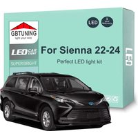 17Pcs LED Interior Light Bulb Kit For Toyota Sienna Hybrid 2022 2023 2024 Car Accessories Canbus Indoor Reading License Plate