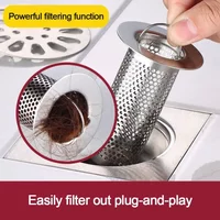 Anti-Clogging Floor Drain Filter Mesh Anti-Pest With Handle Food Hair Stopper Waste Drainer Stainless Steel Shower Leak Net