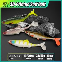 Perch Shad Soft Swimbait 15cm 20cm 24g 56g for Pike Zander Bass Paddle T-Tail Artificial Soft Fishing Lures Silicone Shad Worm
