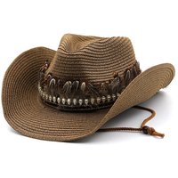AliExpress NONE Ethnic-style Western Cowboy Straw Hat Spring/summer Formal Hat Cycling and Camping American Sun Hat