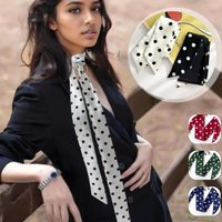 1pc Fashion Ribbon Polka Dot Scarf Printed Thin Scarf Headband Korean Style Neckerchief Long Scarves Wedding