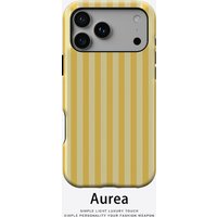 Aurea case Matte Bumper For Magsafe Case For iPhone 17 16 15 14 Plus 13 Pro Max Shockproof Hard PC Soft Yellow Stripe Cover