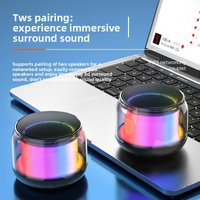 Wireless Bluetooth Speaker TWS Connect Colorful Glass Desktop Outdoor Portable Mini Bass Subwoofer