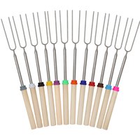 5/10/12pcs Adjustable Telescopic Barbecue Forks Metal Skewers Roasting Stick Suitable for Eating BBQ Dinner Dessert