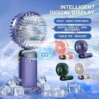 XIAOTREE Portable Hand-Held Fan Office Desktop Multifunctional Folding Double-Headed Small Electric Fan With A Neck Lanyard