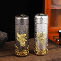 Gift Box Packaging Large-Capacity Portable Insulated Cup, Gift for Others, Business-Style Retro Insulated Water Bottle