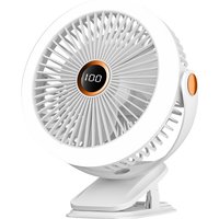 8‑Inch Digital Display Clip Fan Multifunctional Quiet USB Fan Small Fan for Desk Student Dorm Bed tool