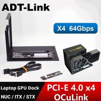 ADT-Link F9G 64Gbps OcuLink to PCIE 4.0 x16 GPU Dock eGPU Adapter For NUC/ITX/STX/Notebook PC Laptop Oculink Gen4 FFC Full Speed