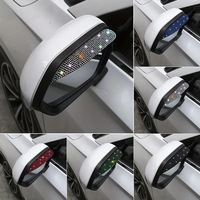 2pcs glittering rhinestone car rearview mirror rain eyebrow reversing mirror rainproof artificial diamond rain cover anti-reflec