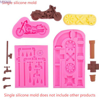 1Pcs Silicone Cake Mold Industrial Style Chocolate Decoration Mould Faucet Mechanical Parts Motorcycle Shape Baking Tools