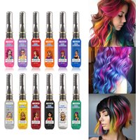 13 Color Temporary Hair Dye - Single Brush Included, Buildable Long Lasting Hair Paint, Smudge Resistant for Party & Stage