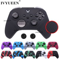 IVYUEEN Anti-Slip Grip Silicone Soft Case for Xbox One Elite Series 2 / S2 Core Wireless Controller Skin with Thumb Grip Caps