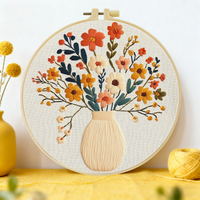 1pc 20X20CM/15X15CM 7.87/6.3inch Vase Embroidery Starter Kit DIY kit DIY embroidery kit manualidades Set for Beginner Sewing Art