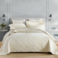 Bedspread 100% Cotton Quilted Bed Cover Twin Queen King Quilt Solid Embroidery Coverlet Single Double Bed Non-slip Sheet Blanket