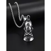 AliExpress NONE Retro Punk Domineering Skull Bell Pendant Necklace Suitable for Men Cycling Motorcycle Accessories Gift