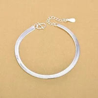 925 Sterling Silver Snake Chain Bracelet &Bangle Anklets For Women Girls Party Jewelry Pulseras Mujer Wedding Gift Jlfjlkda