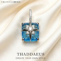 Star Blue Stone Pendant Europe Accessories Brand New Fashion Jewelry Trendy Gift for Women