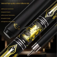Professional Pool Cue Stick with Fiberglass Low Deflection Shaft & Hard Maple Handle - Gold Horse Totem Design for Advanced Play