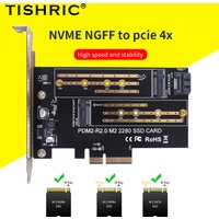 TISHRIC PCIE To SSD M2 NVME Expansion Card PCI Express X4 X8 X16 M.2 NVME TO PCI-E 4X/8X PCI E M2 Controller PCIE NVME Adapter