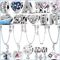 925 Sterling Silver Mom Is A Forever Friend Top Selling Pendant Fit Original Bracelets Necklace Women Jewelry Girlfriend Gift