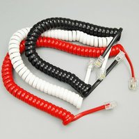 6FT 4-core Coiled Wire Phone Handset Cable Telephone Connection Line Coiled Landline Phone Handset Cable RJ9