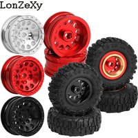 Metal Wheel Rims Ring Hub Rubber Tires for Axial SCX30 1/30 RC Crawler Ford Bronco AXI-2048 Jeep Wrangler AXI-2261 Upgrade Parts