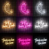 LED Neon Letters Light Up Sign for Wedding Bedroom Girls Room Birthday Gift Love You to The Moon & Back Neon Sign for Wall Decor