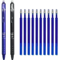 Push-button Erasable Gel Pen 0.5mm Large Capacity Pen Refill Replaceable Rods Washable Handle School Office Supplies Stationery