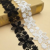 5yards 4.8cm Water-Soluble Embroidery Leaves Flowers Lace Ribbon Hollow Out Lace Trim DIY Dresses Clothes Decor Accessories